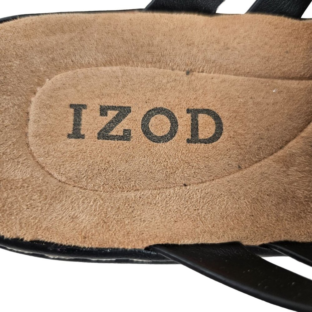 Izod Shoes Womens 6M Black Strappy Slip On Sandals Slaight Casual Comfort - Picture 7 of 10
